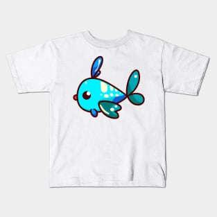Cute Blue Glowing Fish Kids T-Shirt